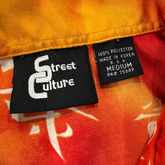 Vintage Japanese Kanji Waves Size M All Over Print Shirt Y2K 00s VTG ODB - Picture 2 of 4